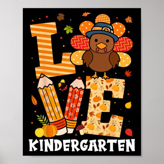 感謝祭ラブ幼稚園先生ターキーアウトゥ ポスター (正面)