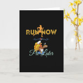 感謝祭ランナー - 今走ろう、パイは後で カード (黄色い花)