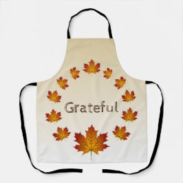 感謝祭リース感謝シンプルメープル離れズ エプロン