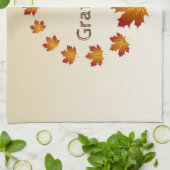 感謝祭リース感謝シンプルメープル離れズ キッチンタオル (折り畳み)