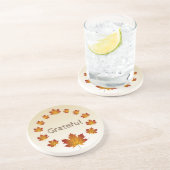 感謝祭リース感謝シンプルメープル離れズ コースター (側面)