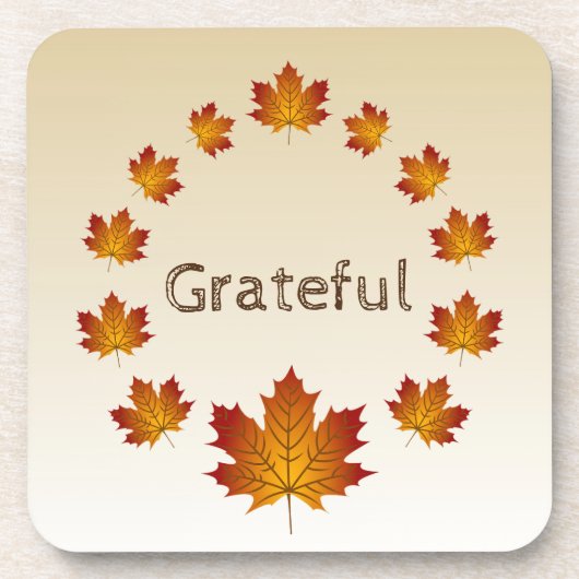 感謝祭リース感謝シンプルメープル離れズ コースター (正面)