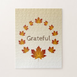 感謝祭リース感謝シンプルメープル離れズ ジグソーパズル