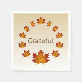 感謝祭リース感謝シンプルメープル離れズ スタンダードカクテルナプキン