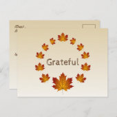 感謝祭リース感謝シンプルメープル離れズ ポストカード (正面/裏面)
