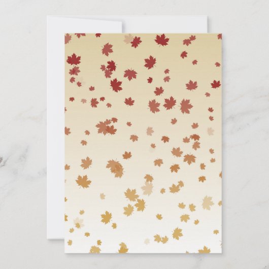 感謝祭リース感謝シンプルメープル離れズ 招待状 (裏面)