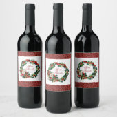 感謝祭リース水彩 ワインラベル (ボトル)