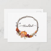 感謝祭リース インビテーションポストカード (正面/裏面)