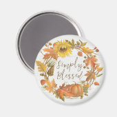 感謝祭リース – 単賛美に マグネット (正面/裏面)