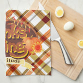 感謝祭レトロプレイド キッチンタオル (四つ折り)