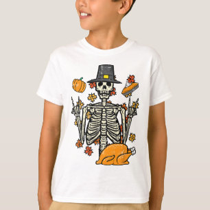 感謝祭ロッカースケルトンロックハンド秋メンボー Tシャツ