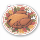 感謝祭ローストターキー – フェスティバルホリデー饗宴 シール (正面)