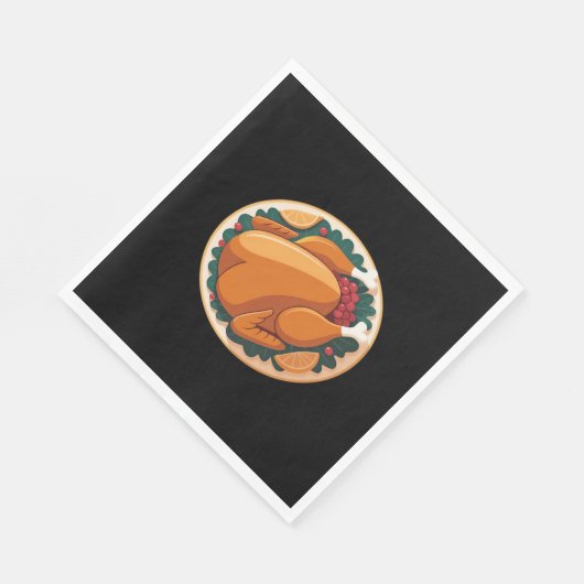 感謝祭ローストターキー – フェスティバルホリデー饗宴 スタンダードランチョンナプキン (角)