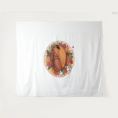 感謝祭ローストターキー – フェスティバルホリデー饗宴 タペストリー (正面(横))