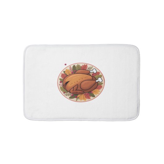 感謝祭ローストターキー – フェスティバルホリデー饗宴 バスマット (正面)