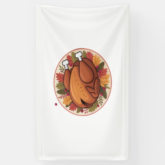 感謝祭ローストターキー – フェスティバルホリデー饗宴 横断幕 (縦)