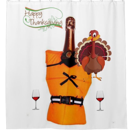感謝祭ワインシャワーカーテン シャワーカーテン (正面)