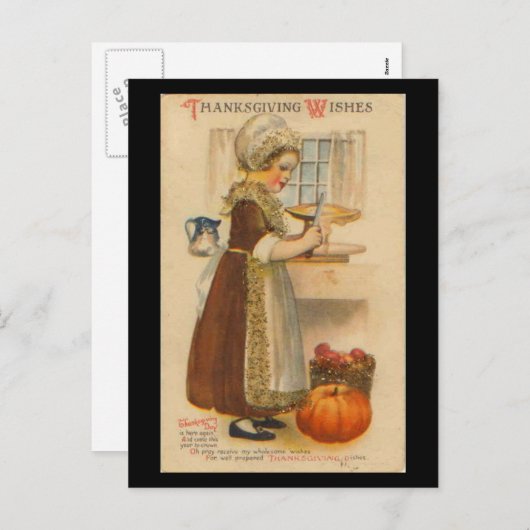 感謝祭ヴィンテージはがき シーズンポストカード (正面/裏面)