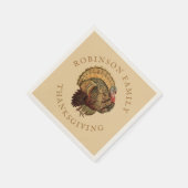 感謝祭ヴィンテージカスタムトルコ姓 スタンダードカクテルナプキン (角)