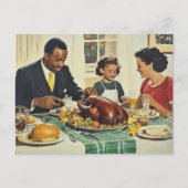 感謝祭ヴィンテージターキーファミリーディナー ポストカード (正面)