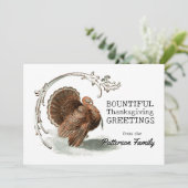 感謝祭ヴィンテージトルコの豊かな挨拶 シーズンカード (スタンド正面)