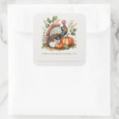 感謝祭ヴィンテージトルコ残りステッカー スクエアシール (バッグ)