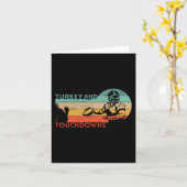 感謝祭ヴィンテージレトロトルコとタッチダウンF カード (黄色い花)