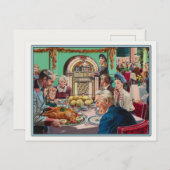 感謝祭ヴィンテージ付きポストカード シーズンポストカード (正面/裏面)