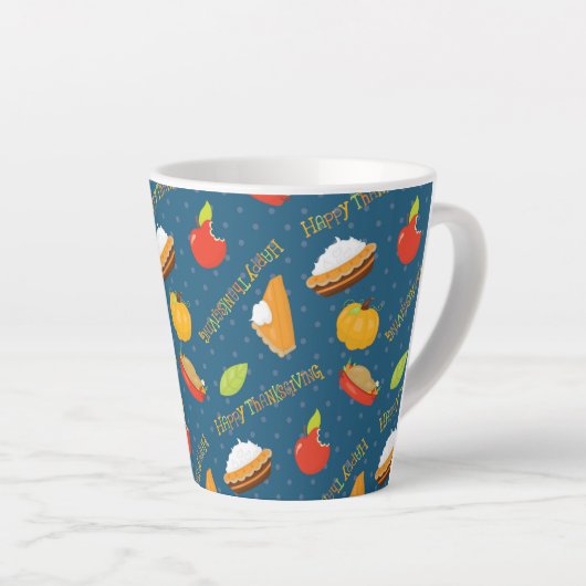 感謝祭七面鳥かぼちゃパイかぼちゃ カフェラテマグ (右アングル)