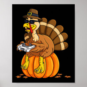 感謝祭七面鳥ガマーパンプキンボーイズキッズティーン ポスター