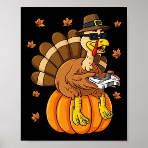 感謝祭七面鳥ガマーパンプキンボーイズキッズティーン ポスター