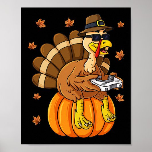 感謝祭七面鳥ガマーパンプキンボーイズキッズティーン ポスター (正面)