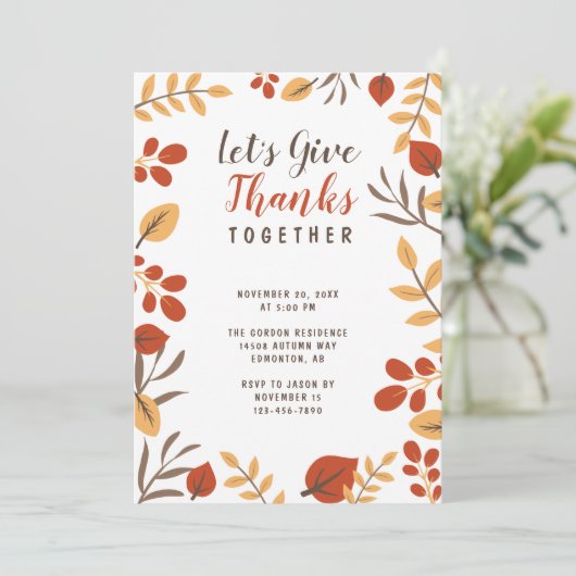 感謝祭与えのディナーの秋 招待状 (スタンド正面)