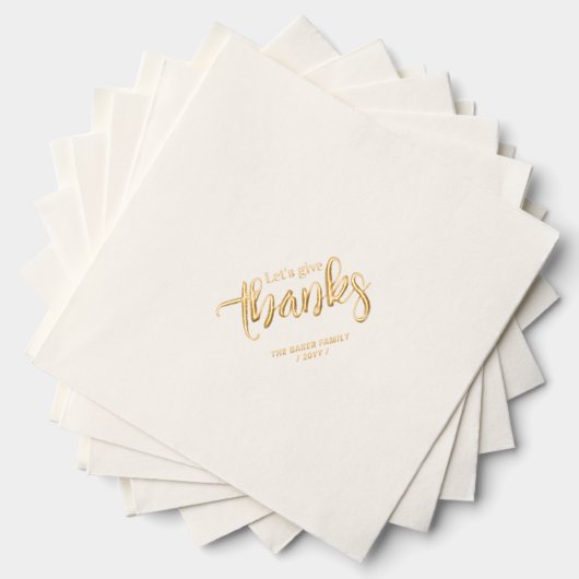 感謝祭与えの感謝していパーティーへパーソナライズされた 箔ナプキン (インサイチュ (積み重ね))