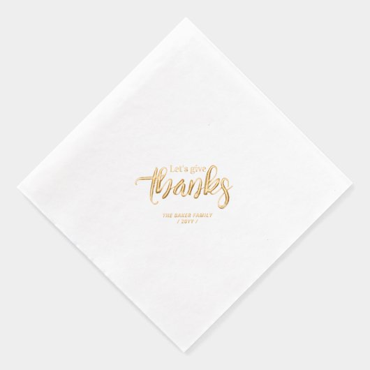 感謝祭与えの感謝していパーティーへパーソナライズされた 箔ナプキン (右)