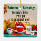 感謝祭与えの日感謝してい...(詩篇106:1) セラミックオーナメント (裏面)