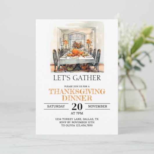 感謝祭与え感謝していのディナーに友達を 招待状 (スタンド正面)