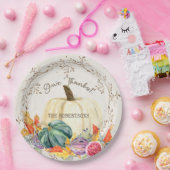 感謝祭与え感謝していのパンプキ葉ン収穫 ペーパープレート (パーティー)