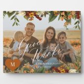 感謝祭与え感謝していの家族のモダン写真 フォトプラーク (正面)