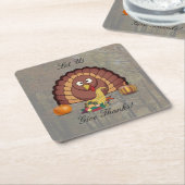 感謝祭与え感謝していの平方化 スクエアペーパーコースター (アングル)