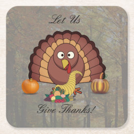 感謝祭与え感謝していの平方化 スクエアペーパーコースター
