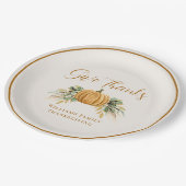 感謝祭与え感謝していカボチャ ペーパープレート (アングル)