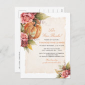 感謝祭与え感謝していディナー シーズンポストカード (正面/裏面)