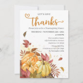 感謝祭与え感謝していディナー 招待状 (正面)