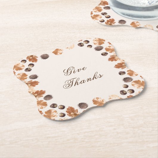 感謝祭与え感謝してい引用文コン葉カー ペーパーコースター (アングル)