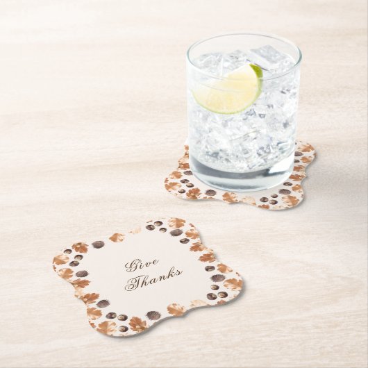 感謝祭与え感謝してい引用文コン葉カー ペーパーコースター (インサイチュ)