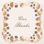 感謝祭与え感謝してい引用文コン葉カー ペーパーコースター (正面)