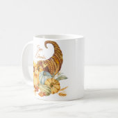 感謝祭与え感謝してい水の色 コーヒーマグカップ (正面左)