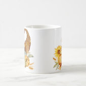 感謝祭与え感謝してい水の色 コーヒーマグカップ (中央)