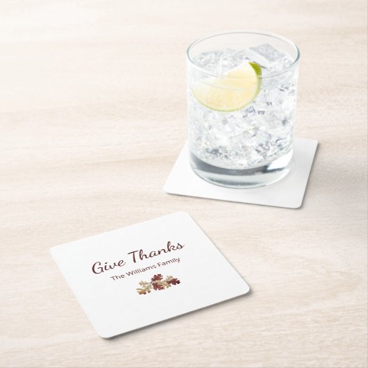 感謝祭与え感謝してい秋の紅葉 スクエアペーパーコースター (インサイチュ)